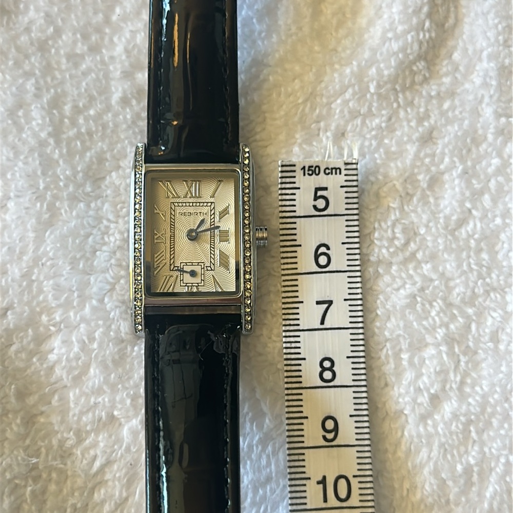 Rectangular Silver And Black Watch - image 8
